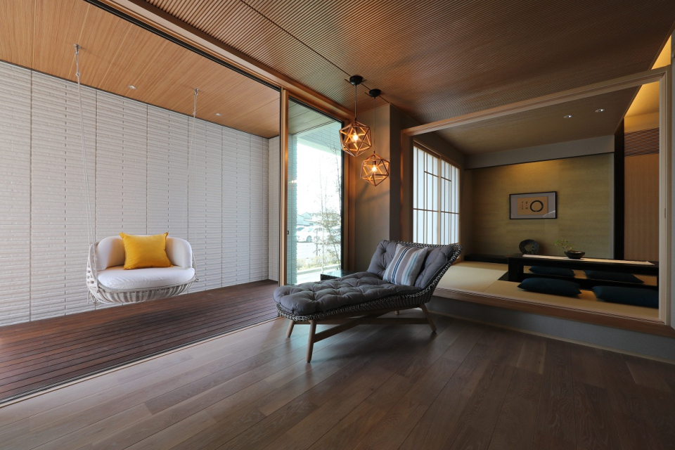 カフェのようにゆったりとプライベートな時間を過ごすスペース。
エタノール暖炉を設置する場合の空間構成提案も行っております。