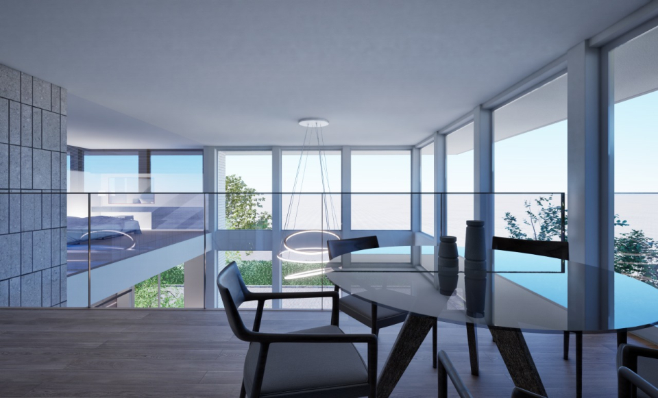 吹き抜けの広がりを感じられるスペース。