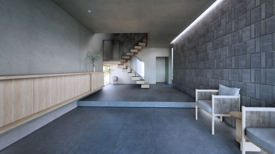 奥行きのあるゆったりとした玄関でお客様をお出迎えします。