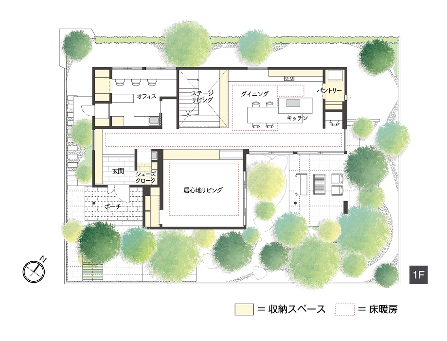 親自然デザインのリビングダイニング間取り