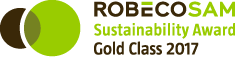 ロゴ：RobecoSAM Sustainability Award Gold Class 2017