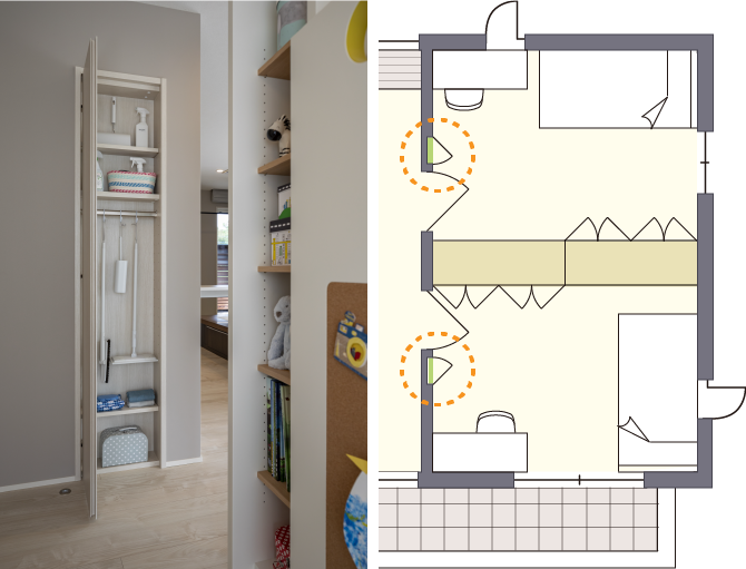 ＜イメージ＞ポケット収納