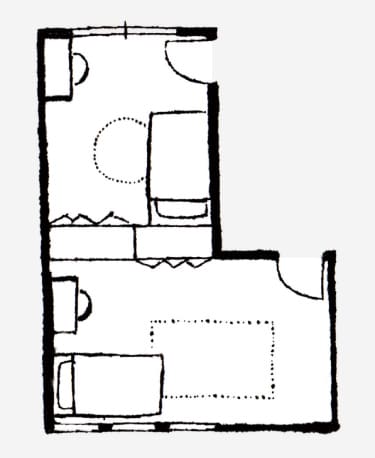 ＜図面＞自律心や自我を育む個室に。