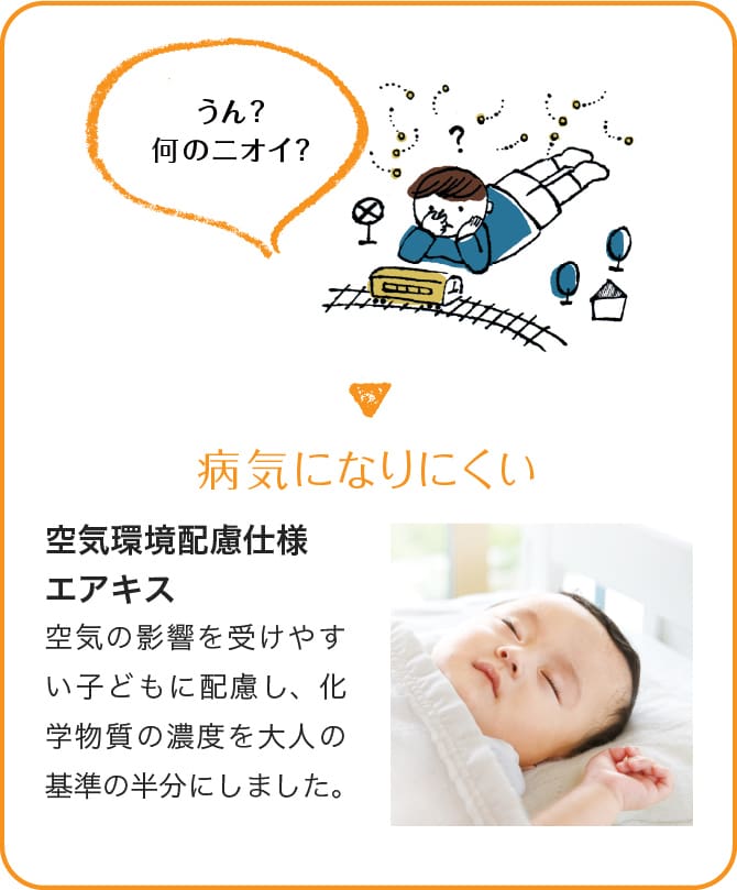 ＜イメージ＞病気になりにくい　空気環境配慮仕様エアキス