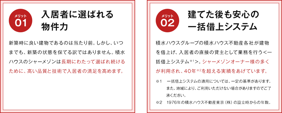 入居者に選ばれる物件力 建てた後も安心の一括借上システム