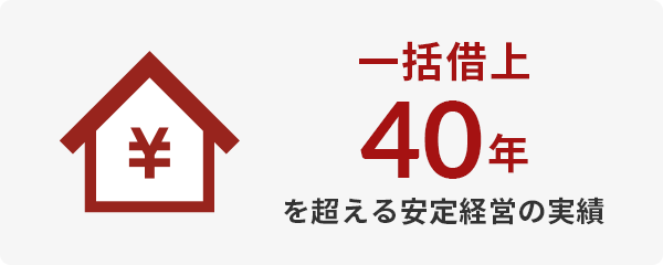 一括借上40年を超える安定経営の実績